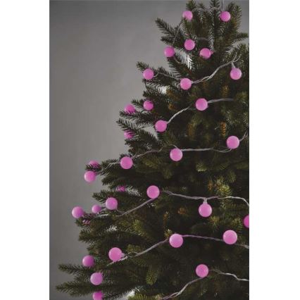 Corrente de Natal exterior LED 40xLED/9m IP44 rosa