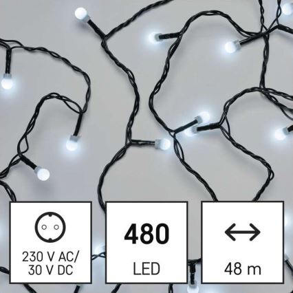 Corrente de Natal exterior LED 480xLED/53m IP44 branco frio