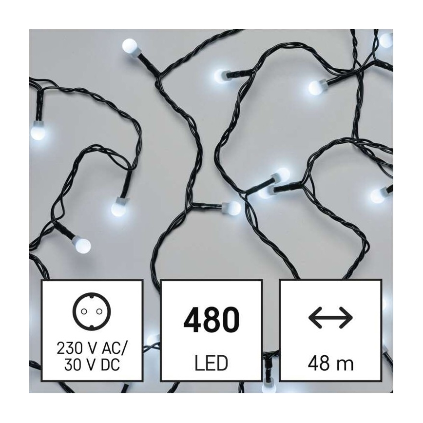 Corrente de Natal exterior LED 480xLED/53m IP44 branco frio
