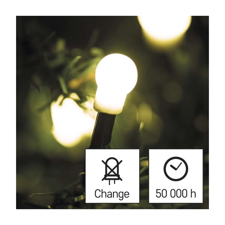 Corrente de Natal exterior LED 480xLED/53m IP44 branco quente
