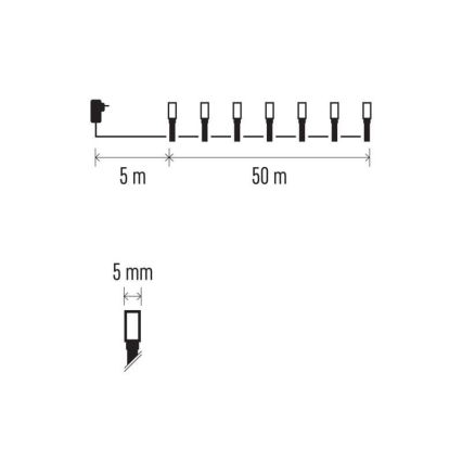 Corrente de Natal exterior LED 500xLED/55m IP44 branco frio