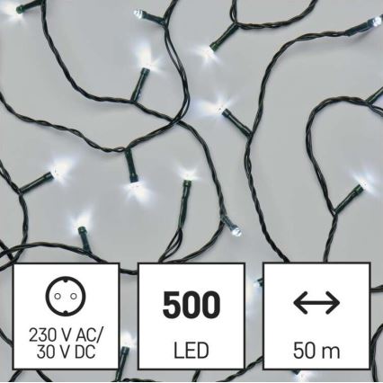 Corrente de Natal exterior LED 500xLED/55m IP44 branco frio