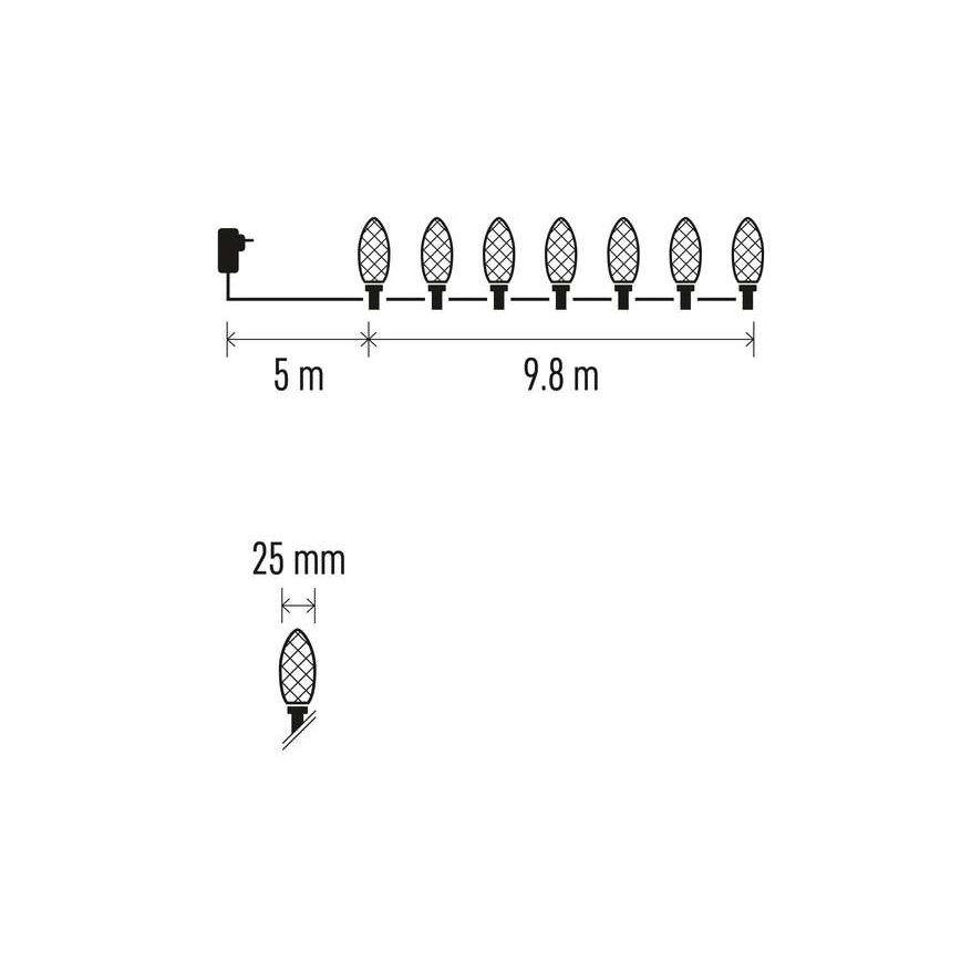 Corrente de Natal exterior LED 50xLED/8 modos 14,8m IP44 multicolor