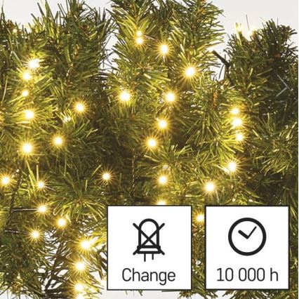 Corrente de Natal exterior LED 600xLED/17m IP44 branco quente