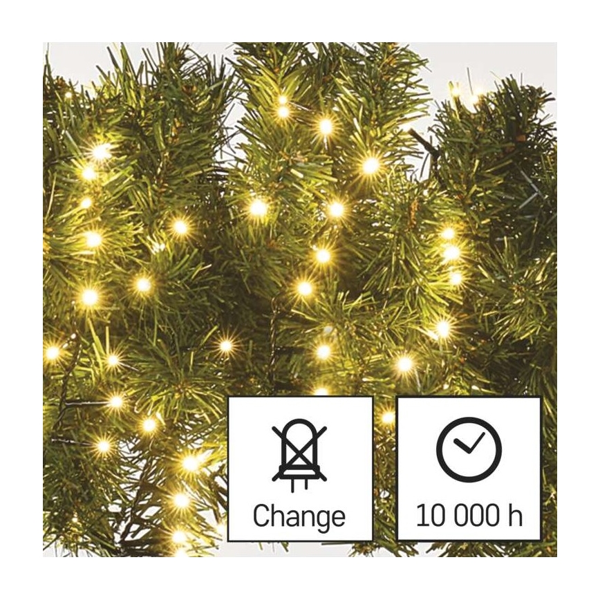 Corrente de Natal exterior LED 600xLED/17m IP44 branco quente