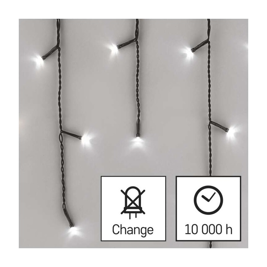 Corrente de Natal exterior LED 600xLED/8 modos 15m IP44 branco frio