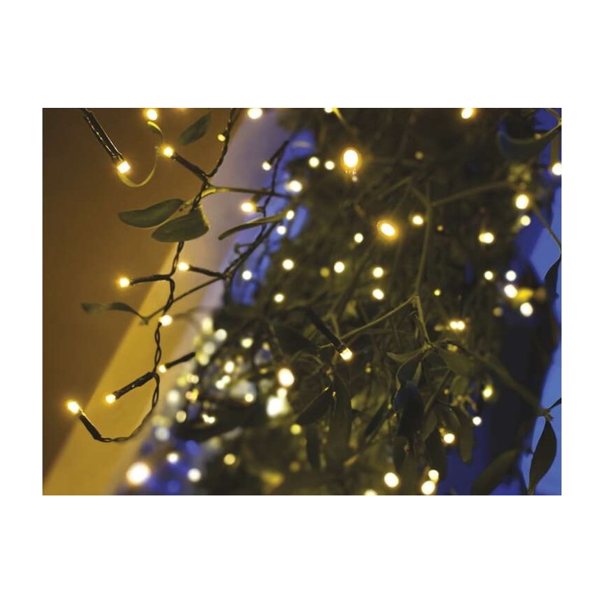 Corrente de Natal exterior LED 600xLED/8 modos 15m IP44 branco quente