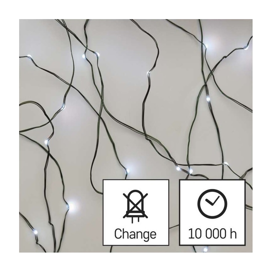 Corrente de Natal exterior LED 75xLED/12,5m IP44 branco frio