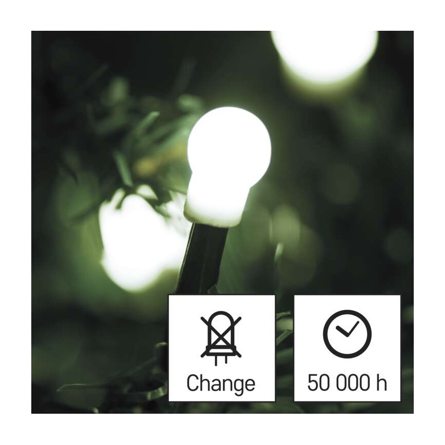 Corrente de Natal exterior LED 80xLED/13m IP44 branco frio