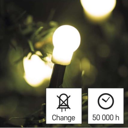 Corrente de Natal exterior LED 80xLED/13m IP44 branco quente