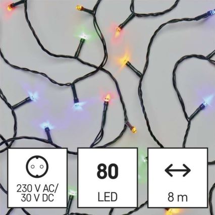 Corrente de Natal exterior LED 80xLED/13m IP44 multicolor