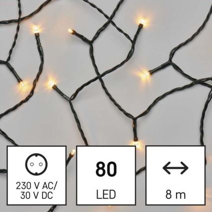 Corrente de Natal exterior LED 80xLED/13m IP44 vintage