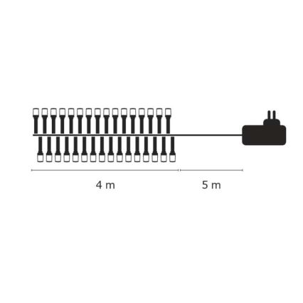 Corrente de Natal Exterior LED CHAIN 40xLED 9m IP44 branco frio