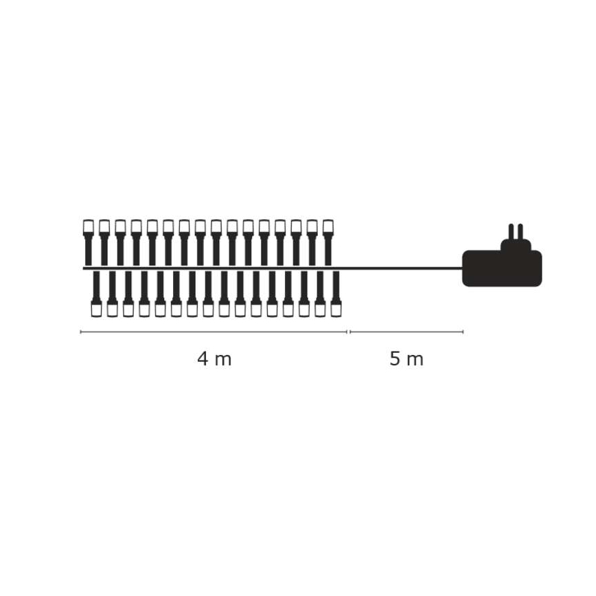 Corrente de Natal Exterior LED CHAIN 40xLED 9m IP44 branco frio