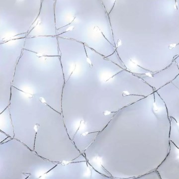 Corrente de Natal LED 100xLED/3xAA 2,7 m branco frio