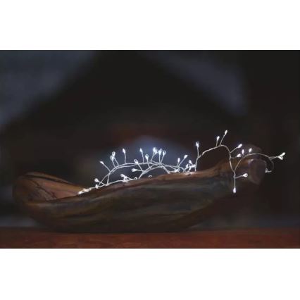 Corrente de Natal LED 100xLED/3xAA 2,7 m branco frio