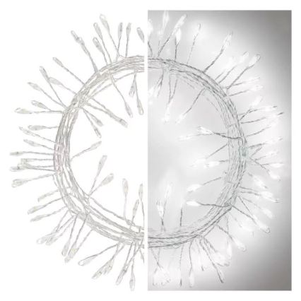 Corrente de Natal LED 100xLED/3xAA 2,7 m branco frio