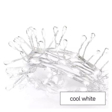 Corrente de Natal LED 100xLED/3xAA 2,7 m branco frio