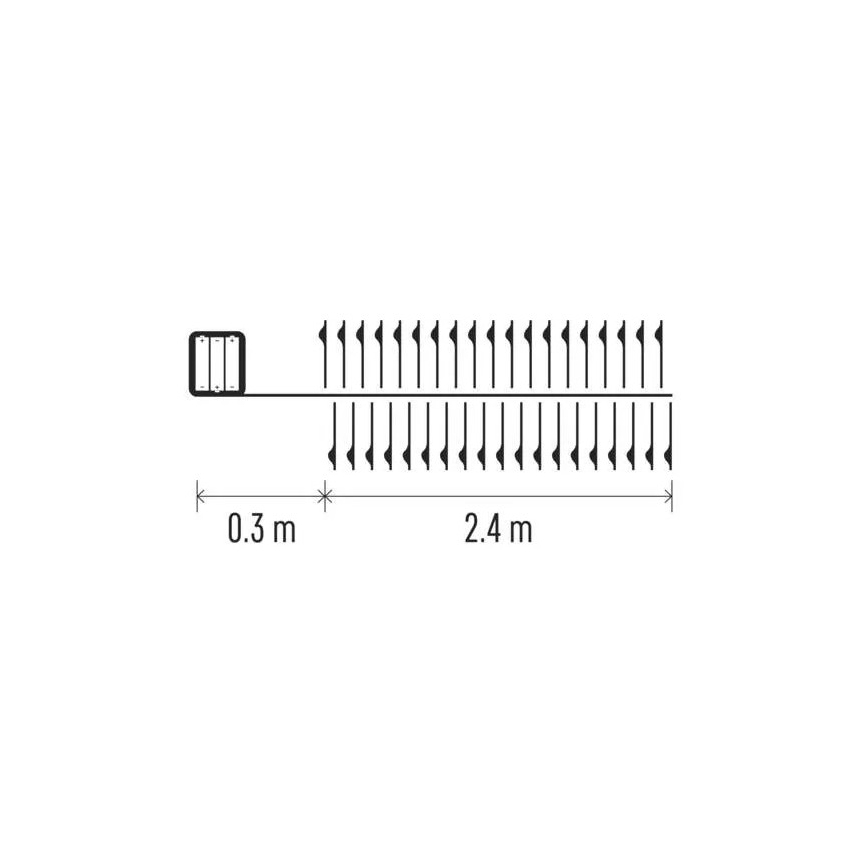 Corrente de Natal LED 100xLED/3xAA 2,7 m branco frio