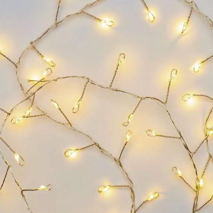 Corrente de Natal LED 100xLED/3xAA 2,7m branco quente