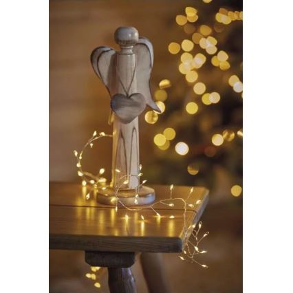 Corrente de Natal LED 100xLED/3xAA 2,7m branco quente