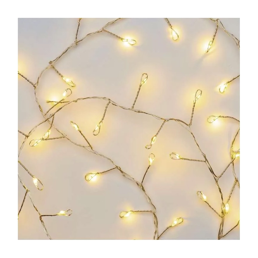 Corrente de Natal LED 100xLED/3xAA 2,7m branco quente