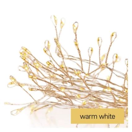Corrente de Natal LED 100xLED/3xAA 2,7m branco quente