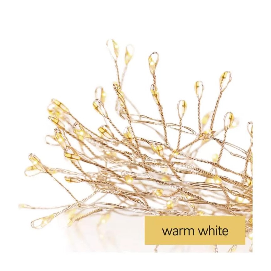 Corrente de Natal LED 100xLED/3xAA 2,7m branco quente