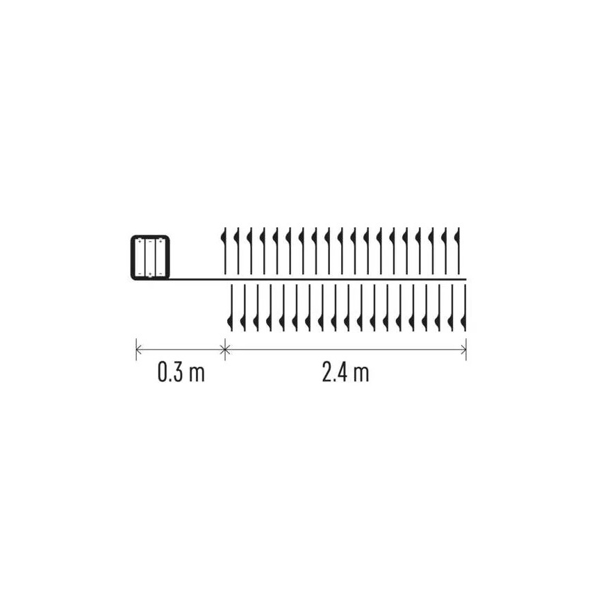 Corrente de Natal LED 100xLED/3xAA 2,7m branco quente