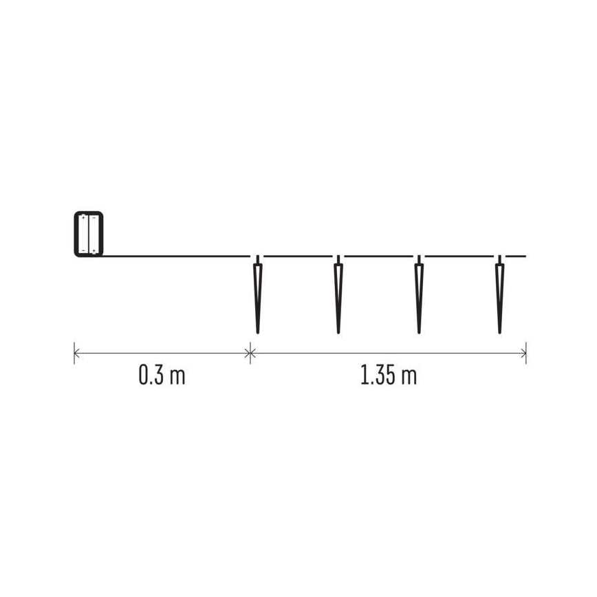 Corrente de Natal LED 10xLED/1,65m
