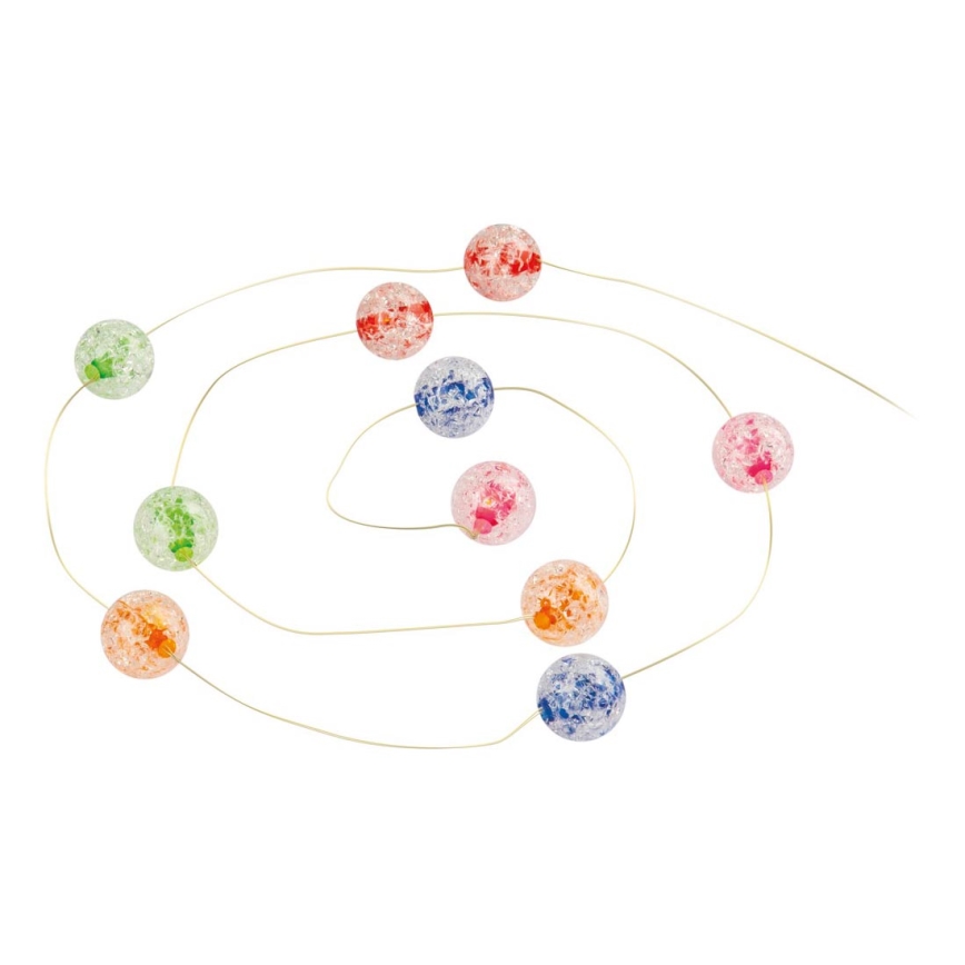 Corrente de Natal LED 10xLED/2xAA 2,35m multicolor