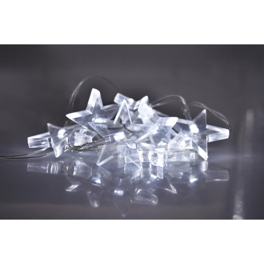 Corrente de Natal LED 10xLED/2xAA 2,5m branco frio