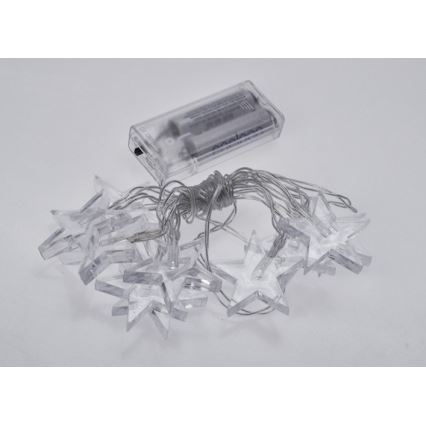 Corrente de Natal LED 10xLED/2xAA 2,5m branco quente