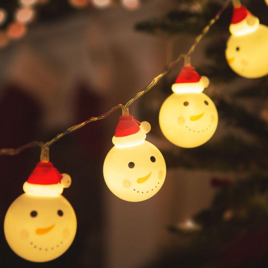 Corrente de Natal LED 10xLED/3xAA 1,1m branco quente