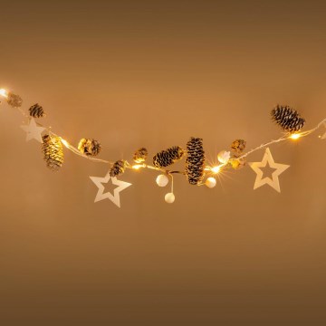 Corrente de Natal LED 10xLED/3xAA 2,5m branco quente