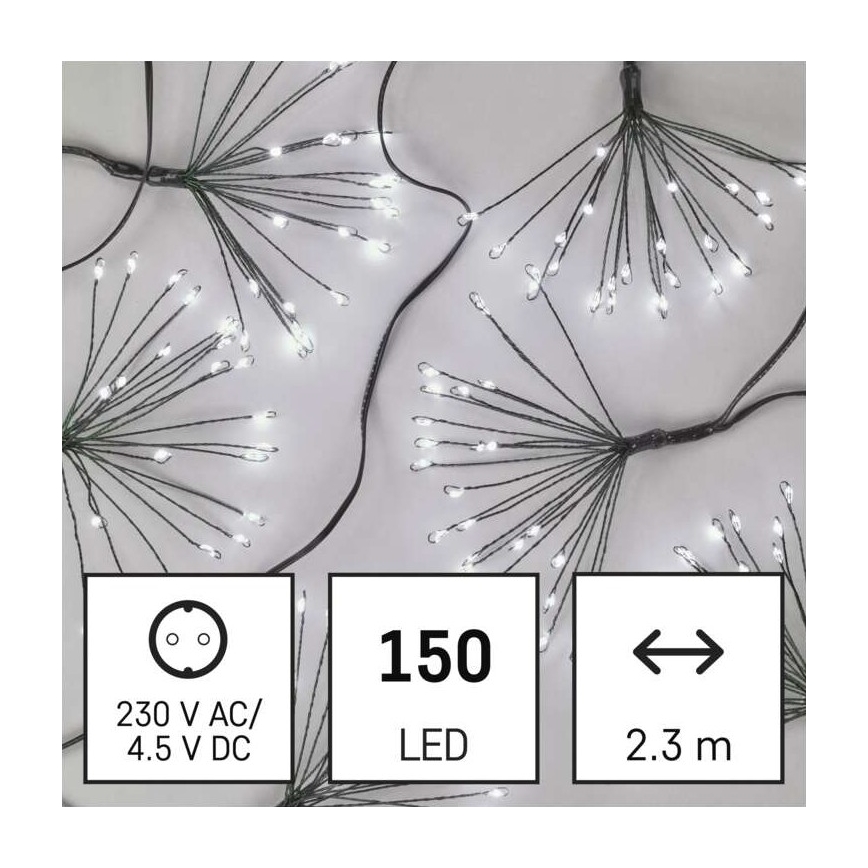 Corrente de Natal LED 150xLED/5,35m branco frio