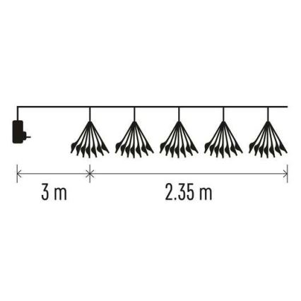 Corrente de Natal LED 150xLED/5,35m branco quente