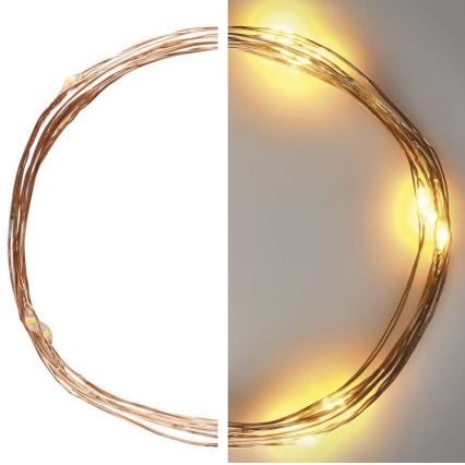 Corrente de Natal LED 20xLED/2,4m branco quente