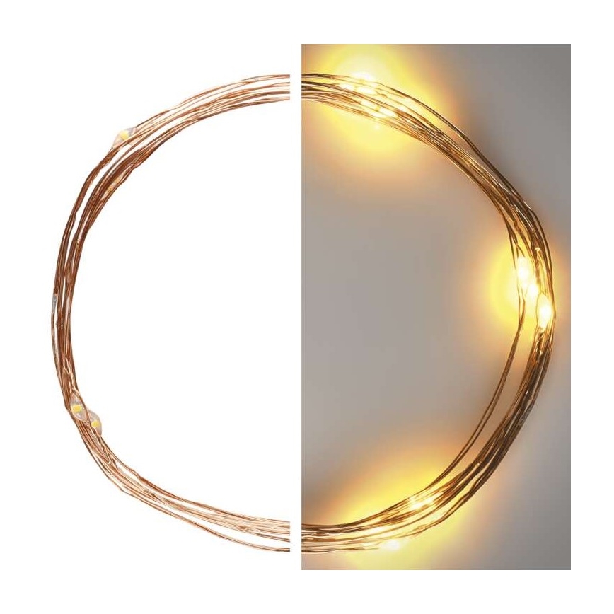 Corrente de Natal LED 20xLED/2,4m branco quente