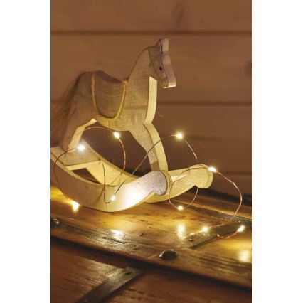 Corrente de Natal LED 20xLED/2,4m branco quente