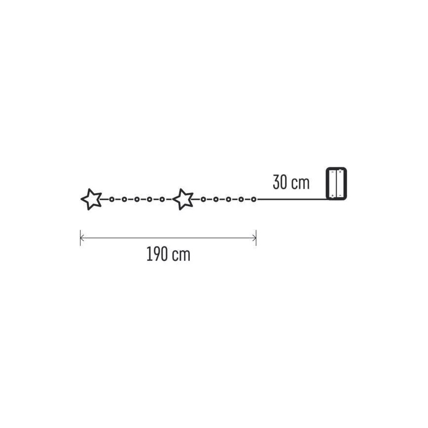 Corrente de Natal LED 20xLED/2xAA 2,2 m branco quente