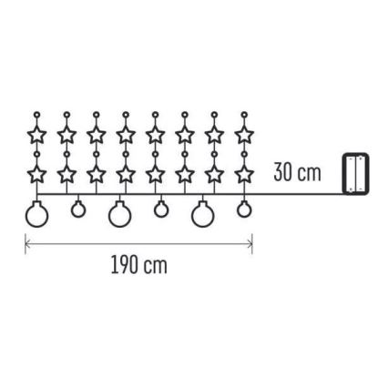 Corrente de Natal LED 20xLED/2xAA 2,2 m branco quente