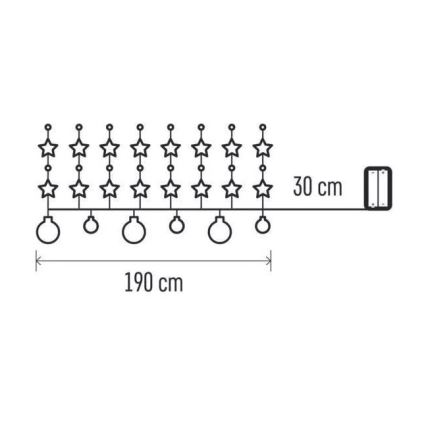 Corrente de Natal LED 20xLED/2xAA 2,2 m branco quente