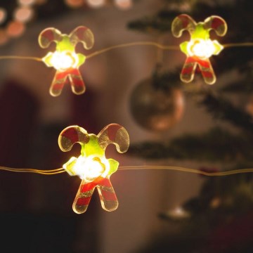 Corrente de Natal LED 20xLED/2xAA 2,2m branco quente