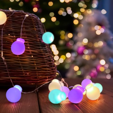 Corrente de Natal LED 20xLED/2xAA 2,3 m multicolor