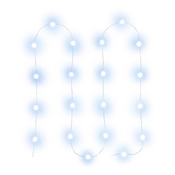 Corrente de Natal LED 20xLED/2xAA 2,3m branco frio