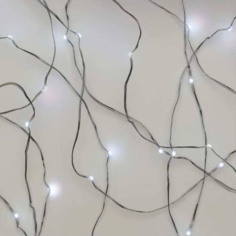 Corrente de Natal LED 20xLED/2xAA 2,4m branco frio