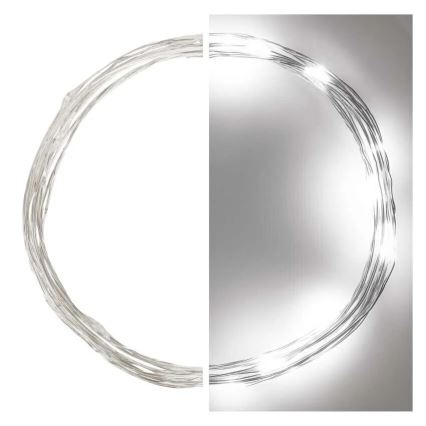 Corrente de Natal LED 20xLED/2xAA 2,4m branco frio