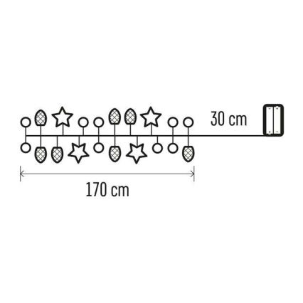 Corrente de Natal LED 20xLED/2xAA 2m