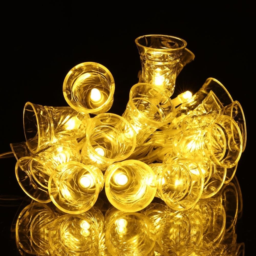 Corrente de Natal LED 20xLED/3xAA/branco quente 2,2m sinos